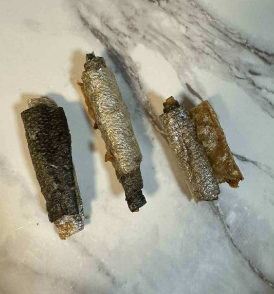 Rouleaux de peau de saumon